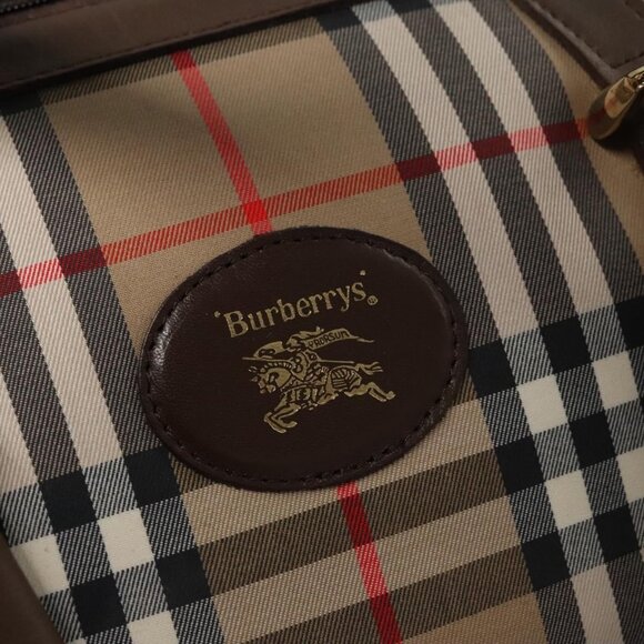 Burberrys Nova Check Boston Bag Canvas Beige - Picture 11 of 16